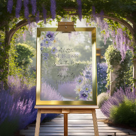 Señal Acrílica Lavender Boho Un Pequeño Baby Shower De Flor Silve