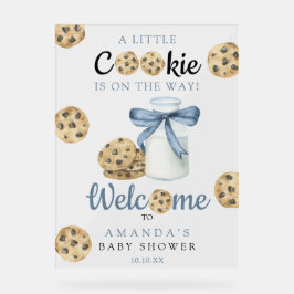 Señal Acrílica Leche Y Galletas Bienvenidos fiesta De Ducha Bebé