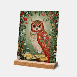 Señal Acrílica Lechuza Festiva Personalizada