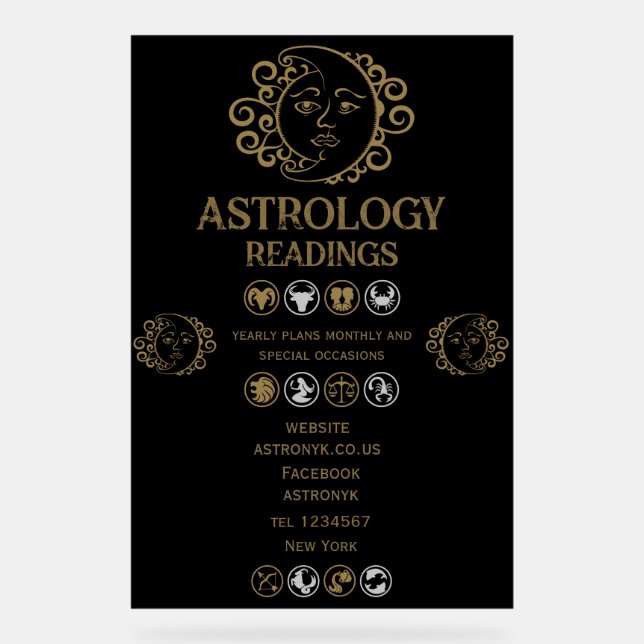 Señal Acrílica Lectura Astrológica (Anverso)