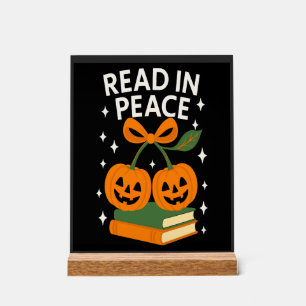 Señal Acrílica Leer en Paz Libro Divertido de Halloween