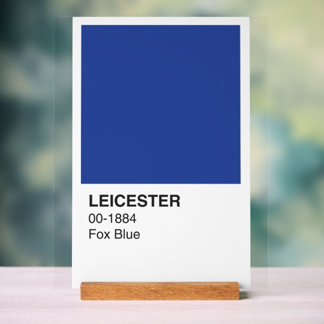 Señal Acrílica Leicester Fox Blue - Fondo blanco (Neutral )