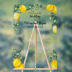 Señal Acrílica Lemons citrus Boda 12 tablas tabla de asientos