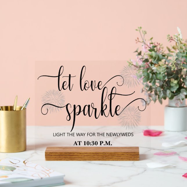 Señal Acrílica Let love sparkle Wedding  (Boda)