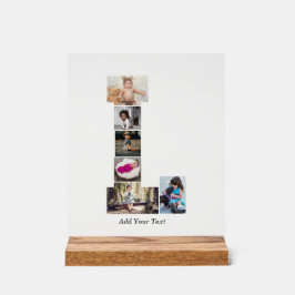 Señal Acrílica Letra negra y blanca L Collage de fotos