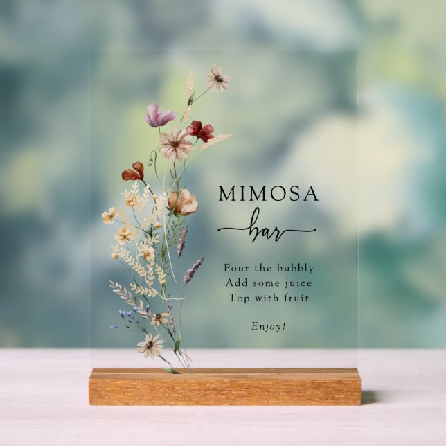 Señal Acrílica Letrero Acrílico de Bar Mimosa Boho (Neutral )