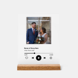 Señal Acrílica Letrero Acrílico de Canción y Foto de Boda