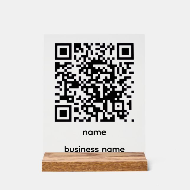 Señal Acrílica Letrero Acrílico de Código QR (Anverso)