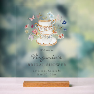 Señal Acrílica Letrero Acrílico de Fiesta de Té Nupcial