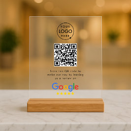Señal Acrílica Letrero Acrílico de Reseñas de Google | Código QR 