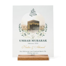 Letrero Acrílico Personalizado de Umrah Mubarak