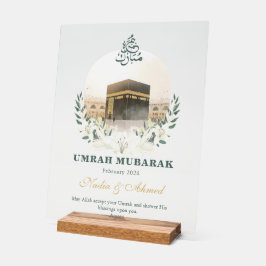 Señal Acrílica Letrero Acrílico Personalizado de Umrah Mubarak