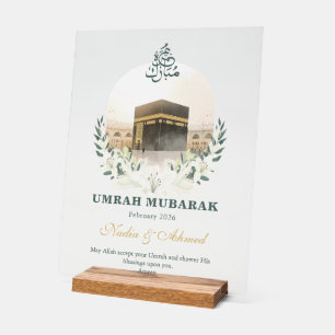 Señal Acrílica Letrero Acrílico Personalizado de Umrah Mubarak