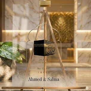 Señal Acrílica Letrero acrílico personalizado Hajj Mubarak Kaaba 