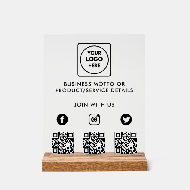 Señal Acrílica Letrero de acrílico de código QR de logo multired  (Anverso)