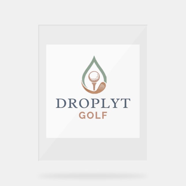 Señal Acrílica Letrero de acrílico de la firma Droplyt Golf (Anverso)