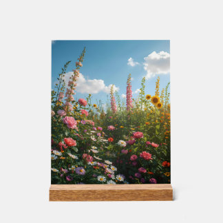 Señal Acrílica Letrero de acrílico floral vibrante