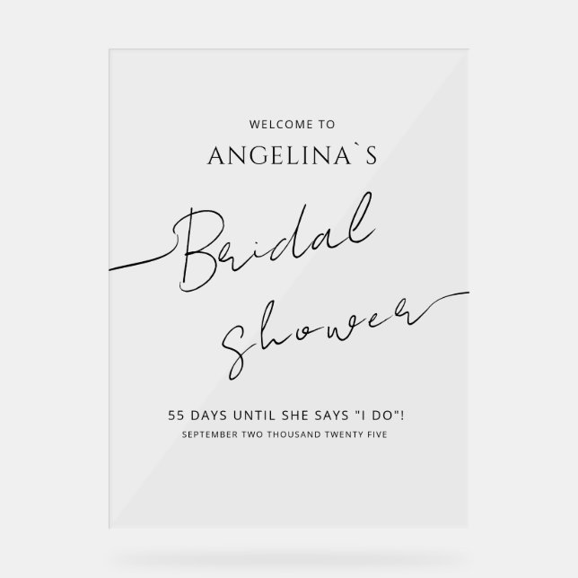 Señal Acrílica Letrero de Acrílico para Despedida de Soltera WELC (Anverso)