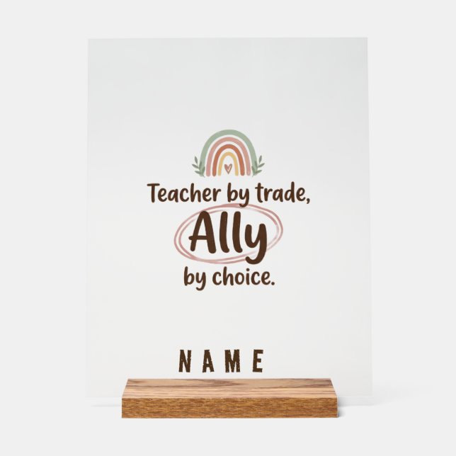 Señal Acrílica Letrero de acrílico personalizado aliado de maestr (Anverso)