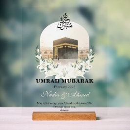 Señal Acrílica Letrero de acrílico personalizado Umrah Mubarak