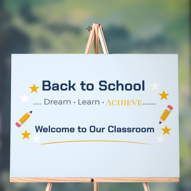 Señal Acrílica Letrero de Aula para Regreso a Clases | Bienvenida (Neutral )