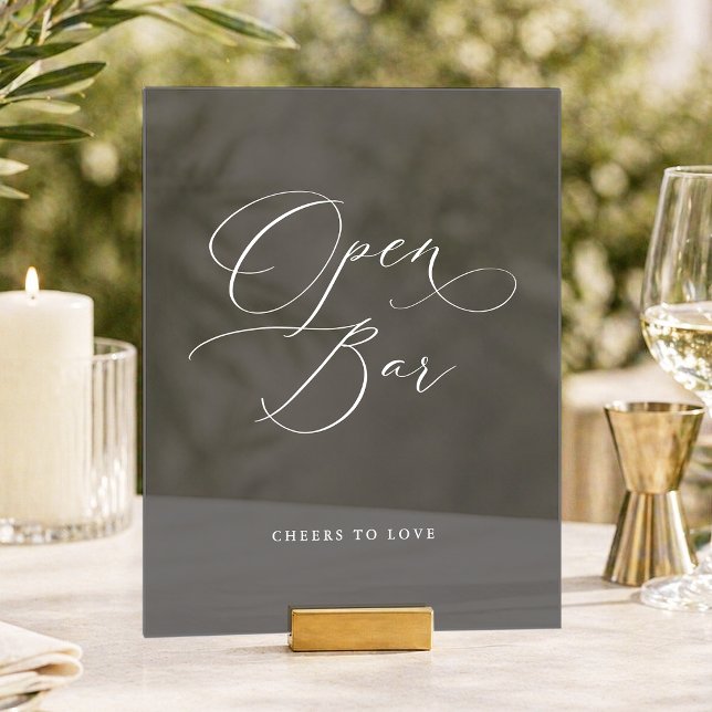 Señal Acrílica Letrero de barra abierta de boda de acrílico oscur (Subido por el creador)