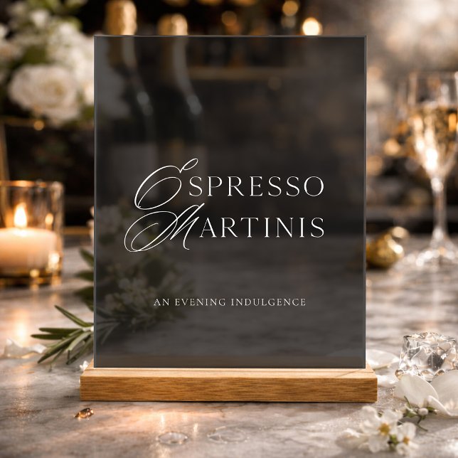 Señal Acrílica Letrero de barra de Espresso Martini de acrílico o (Subido por el creador)