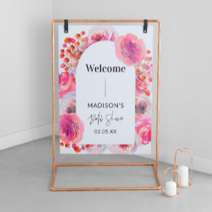 Señal Acrílica Letrero de Bienvenida de Arco Floral para Despedid