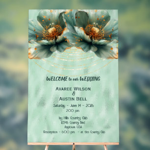 Señal Acrílica Letrero de bienvenida de boda de acrílico