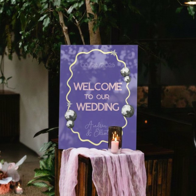 Señal Acrílica Letrero de bienvenida de boda de acrílico disco re (Subido por el creador)