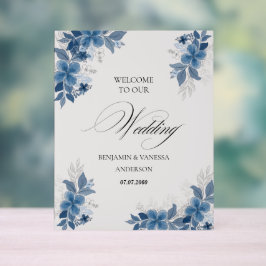 Señal Acrílica Letrero de bienvenida de boda de eucalipto verde
