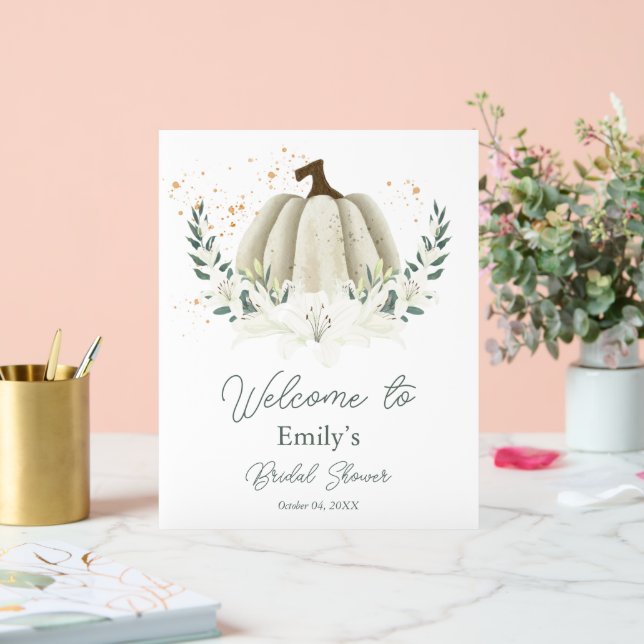 Señal Acrílica Letrero de bienvenida de boda de otoño de calabaza (Boda)