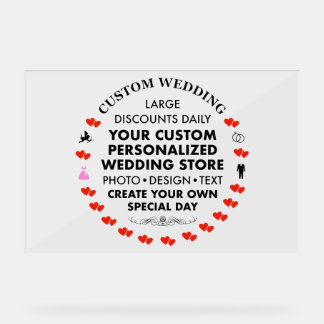 Señal Acrílica Letrero de bienvenida de boda personalizado 20" x
