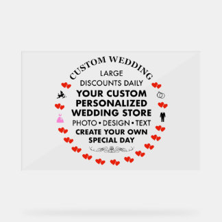 Señal Acrílica Letrero de bienvenida de boda personalizado de acr