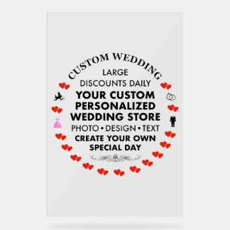 Señal Acrílica Letrero de bienvenida de boda personalizado de acr