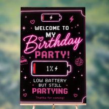 Letrero de bienvenida de cumpleaños de neón – Bate