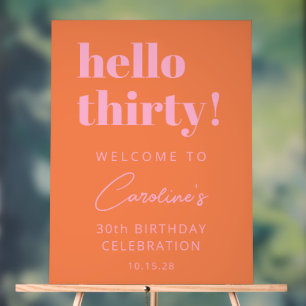 Señal Acrílica Letrero de bienvenida de cumpleaños moderno en ros