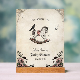 Señal Acrílica Letrero de Bienvenida para Baby Shower de Caballo 