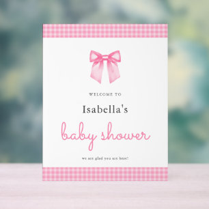 Señal Acrílica Letrero de Bienvenida para Baby Shower de Niña con
