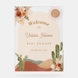Señal Acrílica Letrero de Bienvenida para Baby Shower del Desiert
