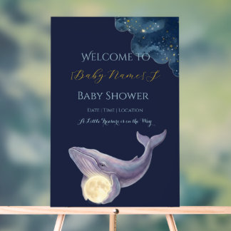 Señal Acrílica Letrero de Bienvenida para Baby Shower Luna Celest