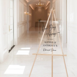 Señal Acrílica Letrero de bienvenida para cena de ensayo de un dí