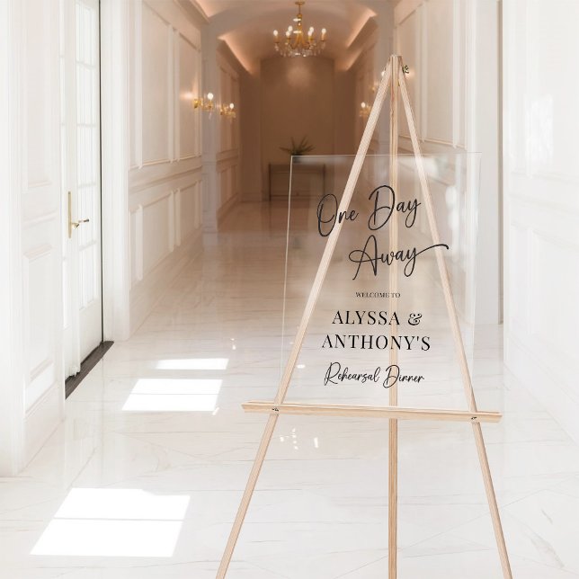 Señal Acrílica Letrero de bienvenida para cena de ensayo de un dí (Subido por el creador)