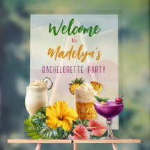 Letrero de bienvenida para despedida de soltera ha