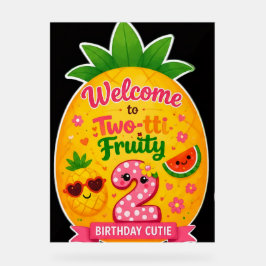 Señal Acrílica Letrero de bienvenida Two-tti Fruity para cumpleañ
