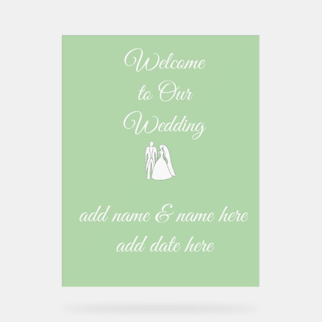 Señal Acrílica Letrero de boda / recepción (Anverso)