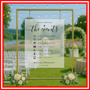 Señal Acrílica Letrero de Bodas Elegante Helado de Orden de Event