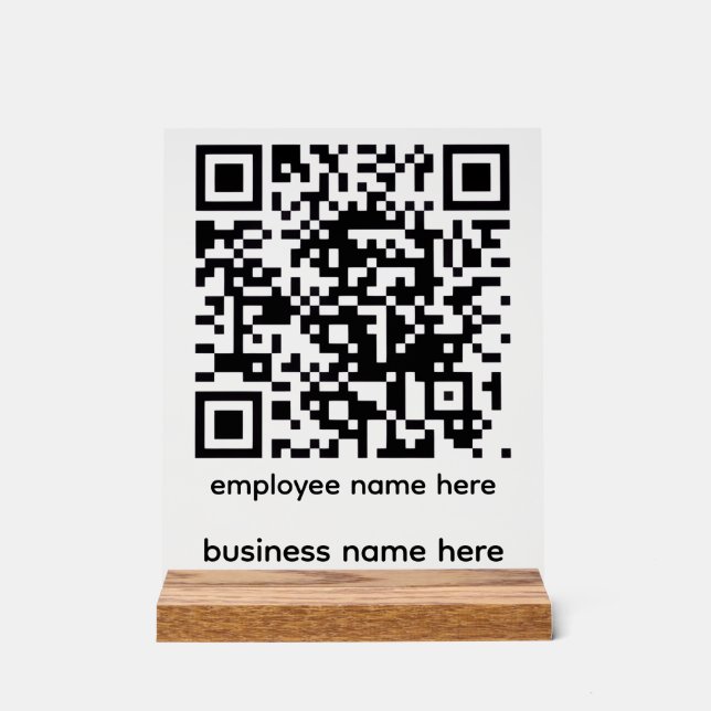 Señal Acrílica Letrero de código QR acrílico (Anverso)