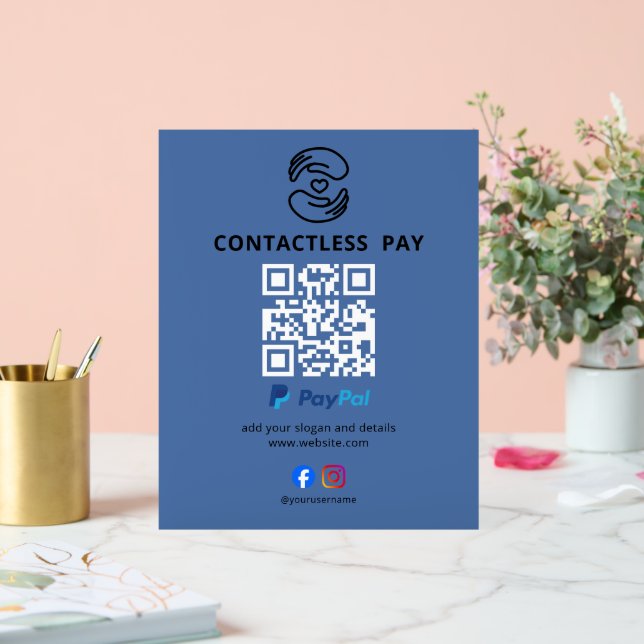 Señal Acrílica Letrero de código QR de pago sin contacto  (Boda)