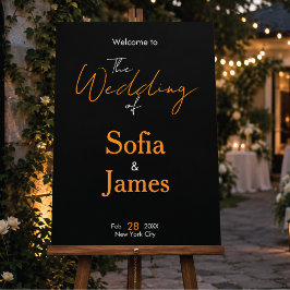 Señal Acrílica Letrero de Entrada de Boda Moderna Elegante